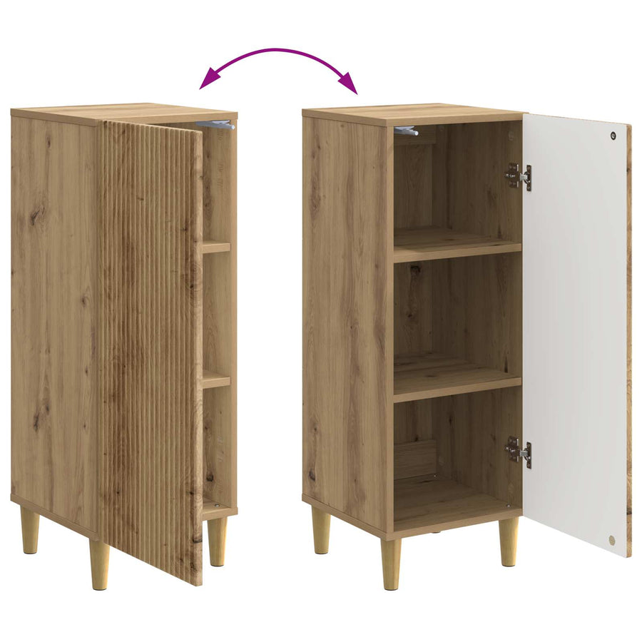 Dressoir Artisanaal eiken 33 x 34,5 x 90 cm Bewerkt hout