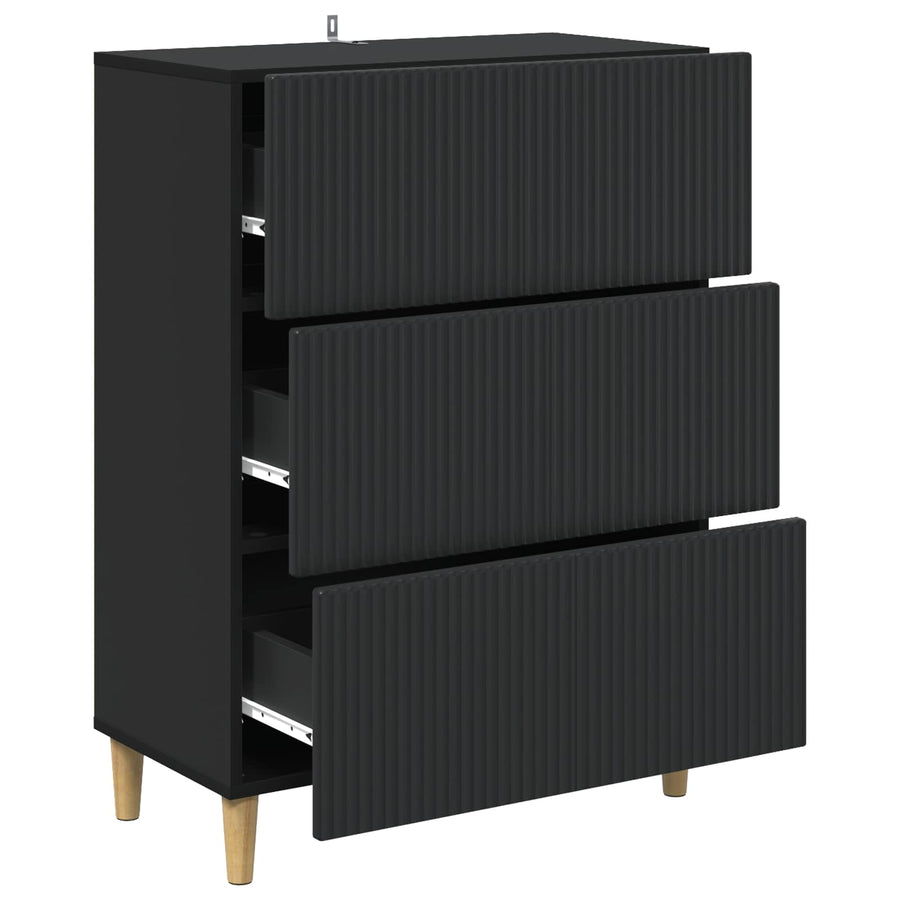 Ladenkast Zwart 66 x 34,5 x 90 cm Bewerkt hout