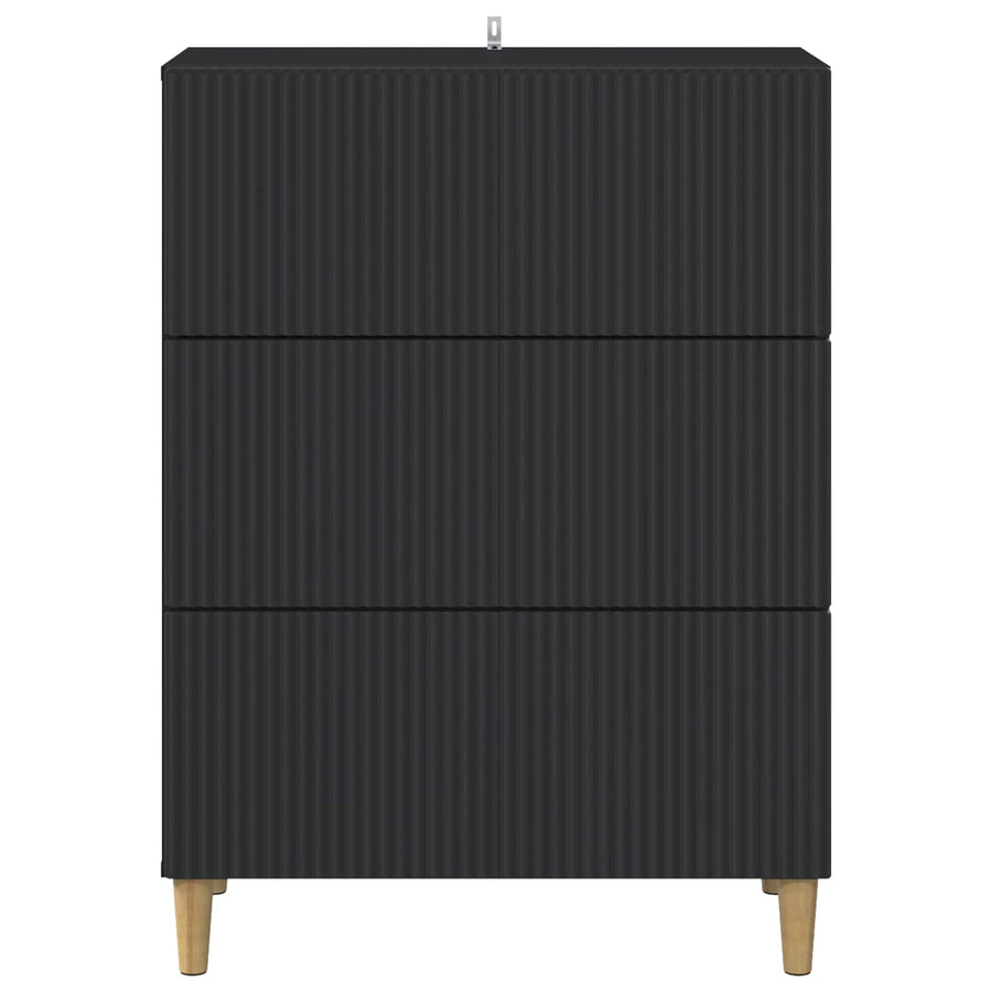 Ladenkast Zwart 66 x 34,5 x 90 cm Bewerkt hout