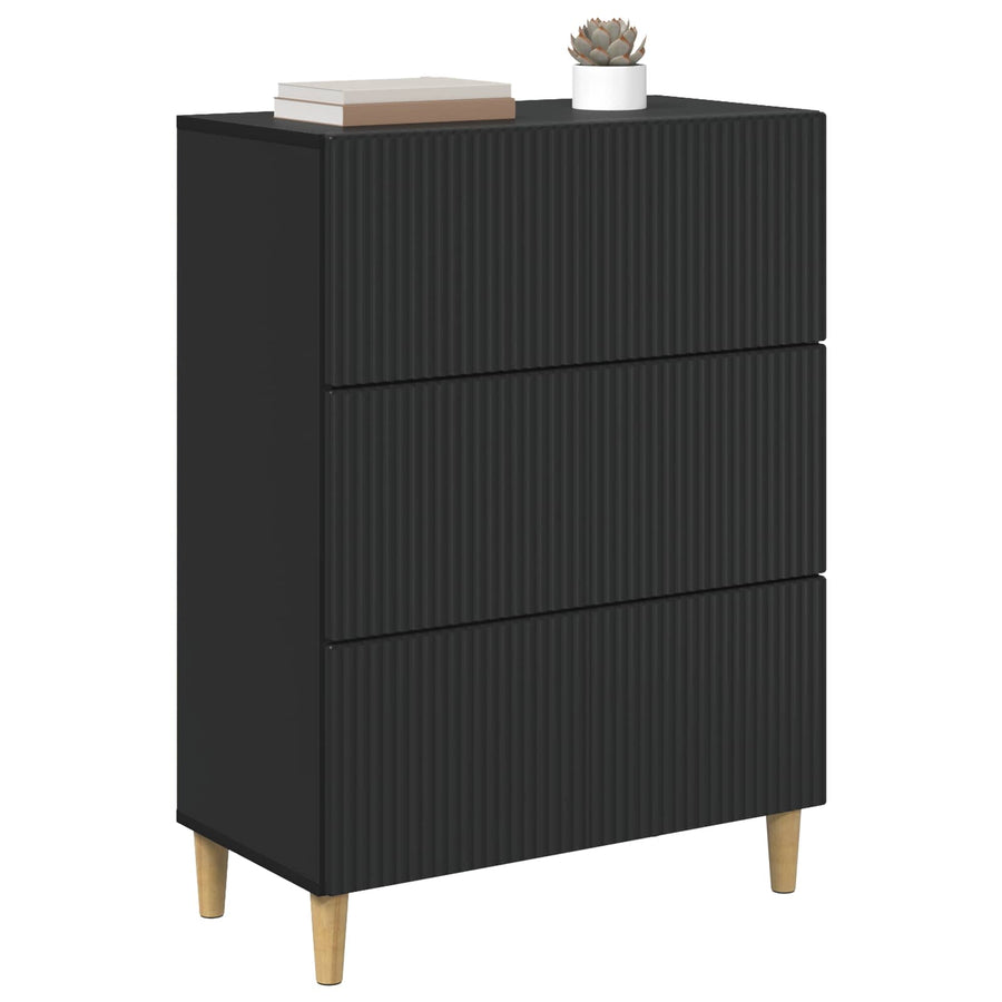 Ladenkast Zwart 66 x 34,5 x 90 cm Bewerkt hout