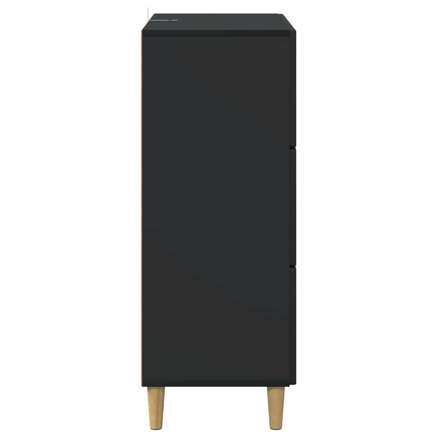 Ladenkast Zwart 66 x 34,5 x 90 cm Bewerkt hout