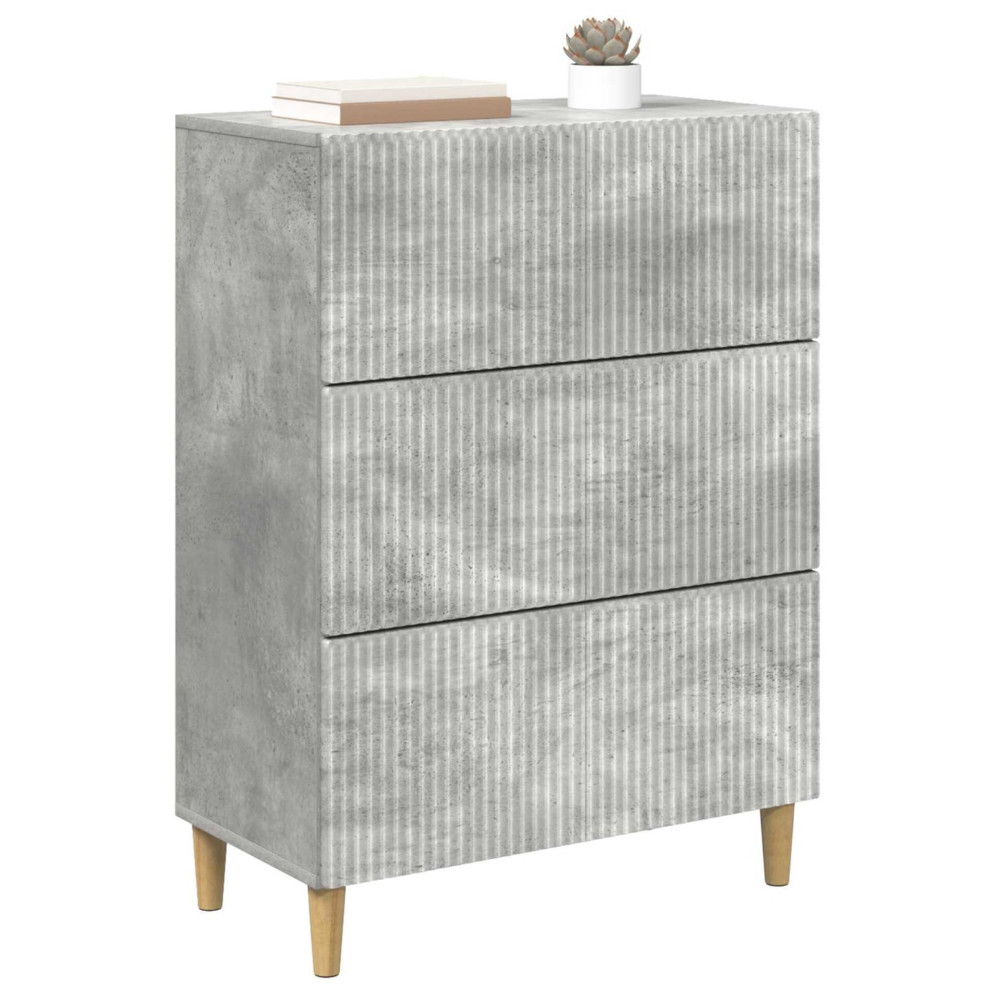 Ladenkast Betongrijs 66 x 34,5 x 90 cm Bewerkt hout