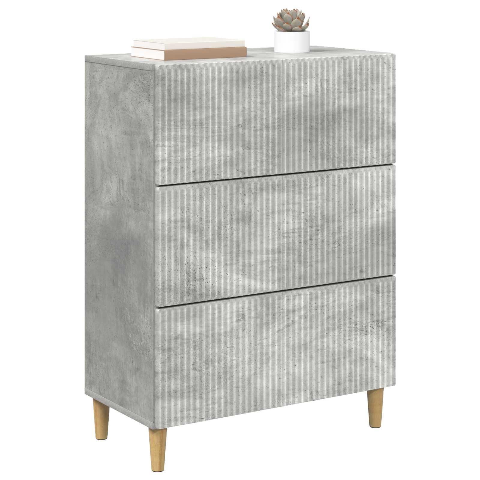 Ladenkast Betongrijs 66 x 34,5 x 90 cm Bewerkt hout