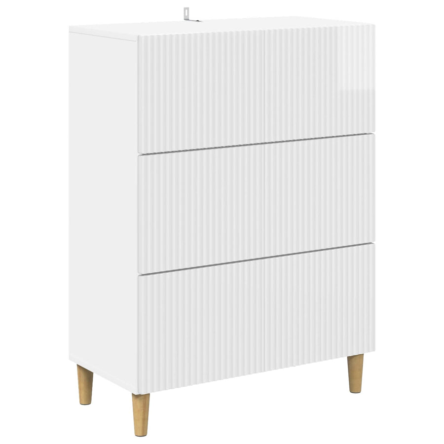 Ladenkast Hoogglans Wit 66 x 34,5 x 90 cm Bewerkt hout