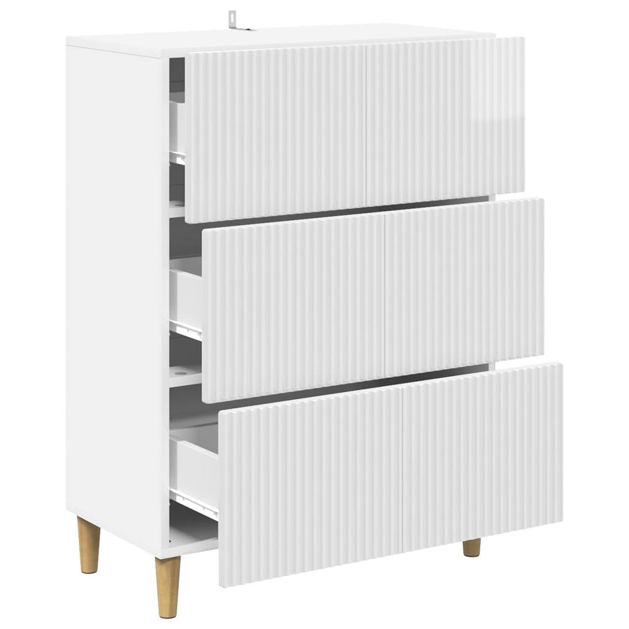 Ladenkast Hoogglans Wit 66 x 34,5 x 90 cm Bewerkt hout