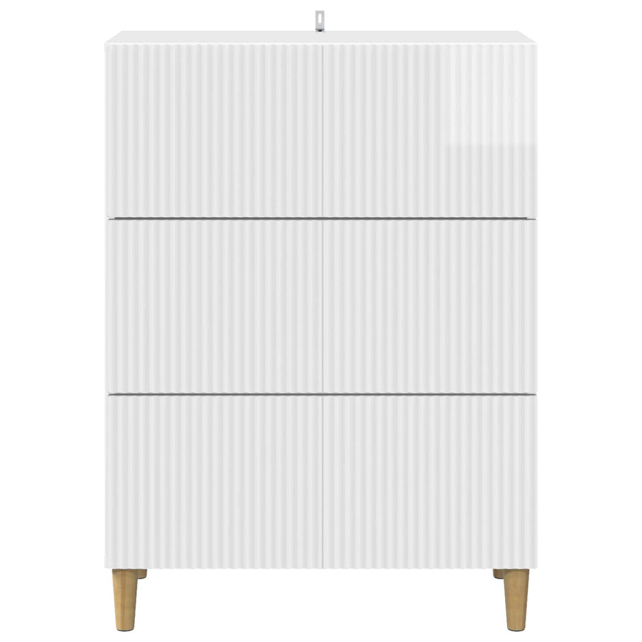 Ladenkast Hoogglans Wit 66 x 34,5 x 90 cm Bewerkt hout