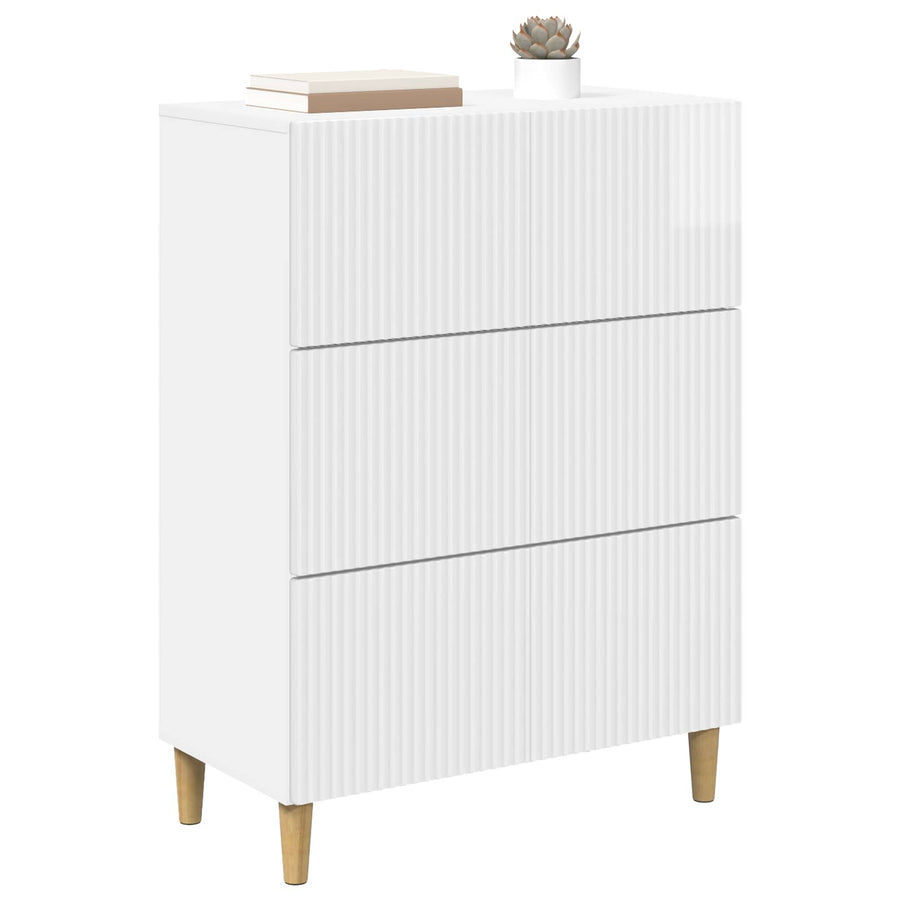 Ladenkast Hoogglans Wit 66 x 34,5 x 90 cm Bewerkt hout