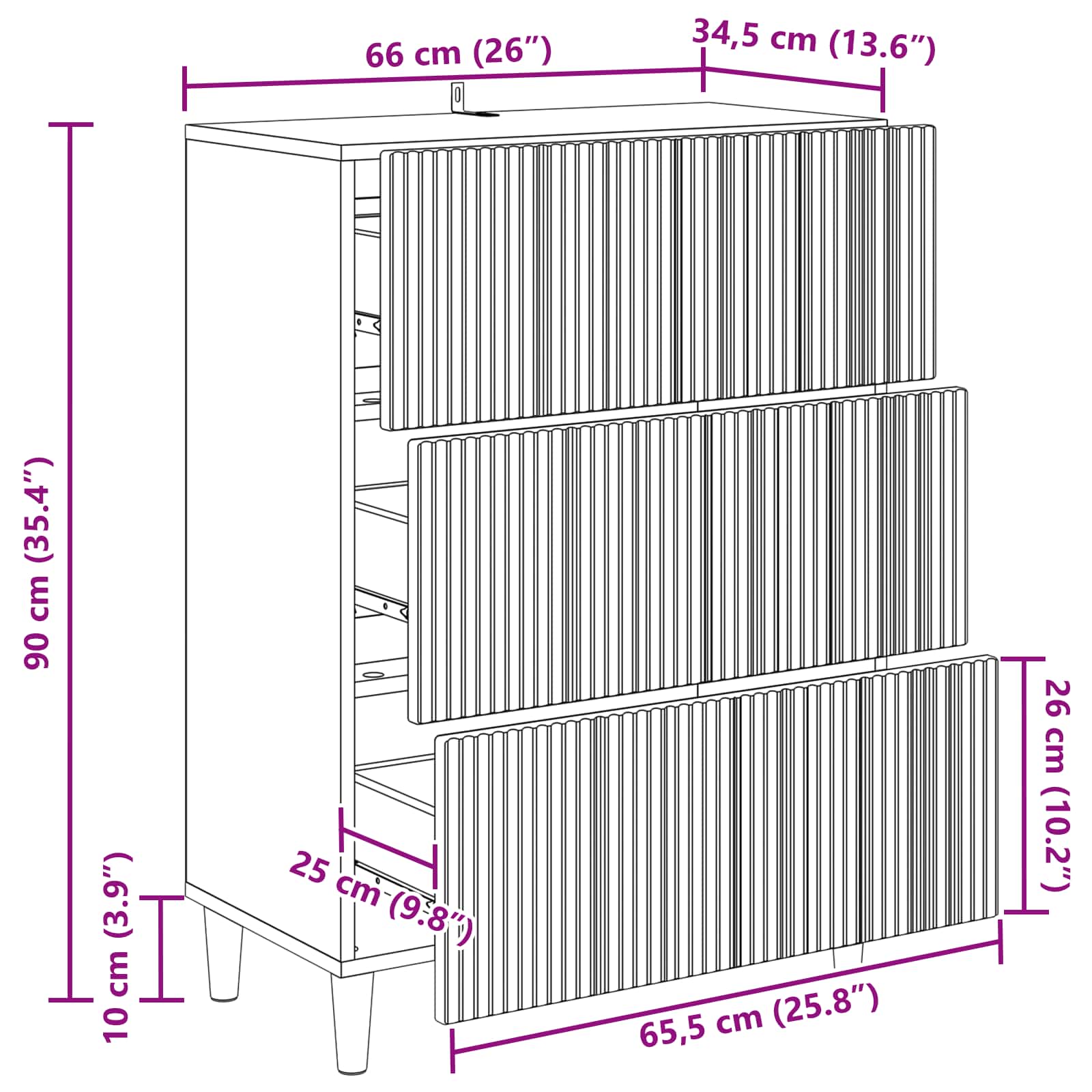 Ladenkast Grijs sonoma 66 x 34,5 x 90 cm Bewerkt hout