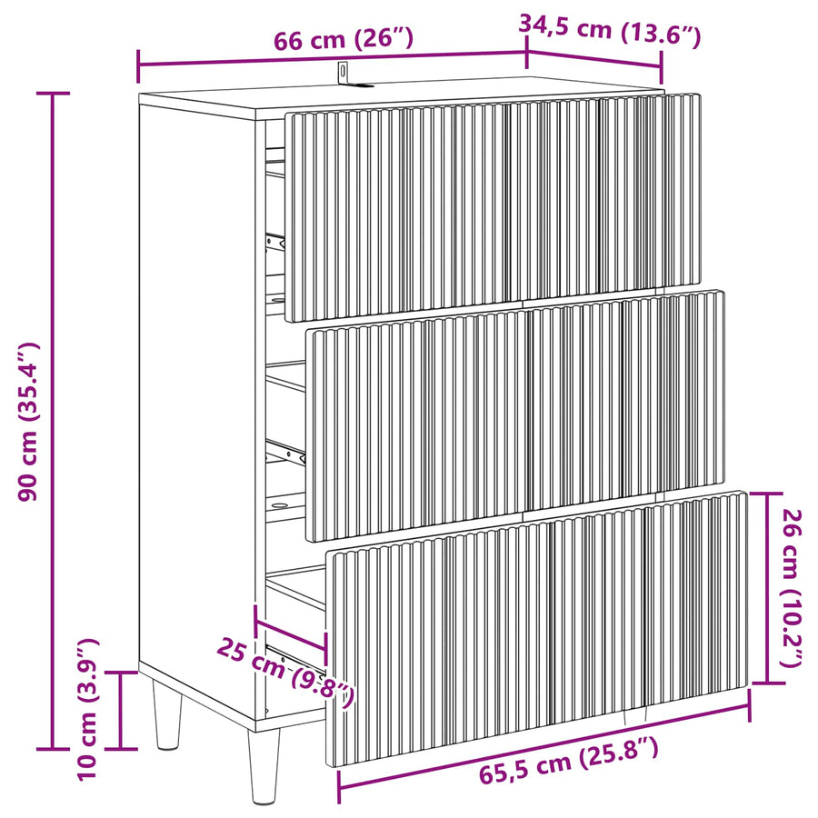 Ladenkast Grijs sonoma 66 x 34,5 x 90 cm Bewerkt hout
