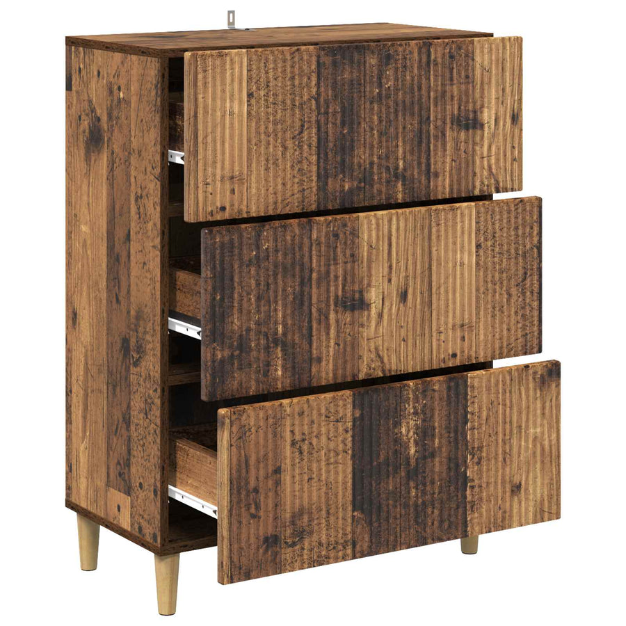 Ladenkast Oud hout 66 x 34,5 x 90 cm Bewerkt hout