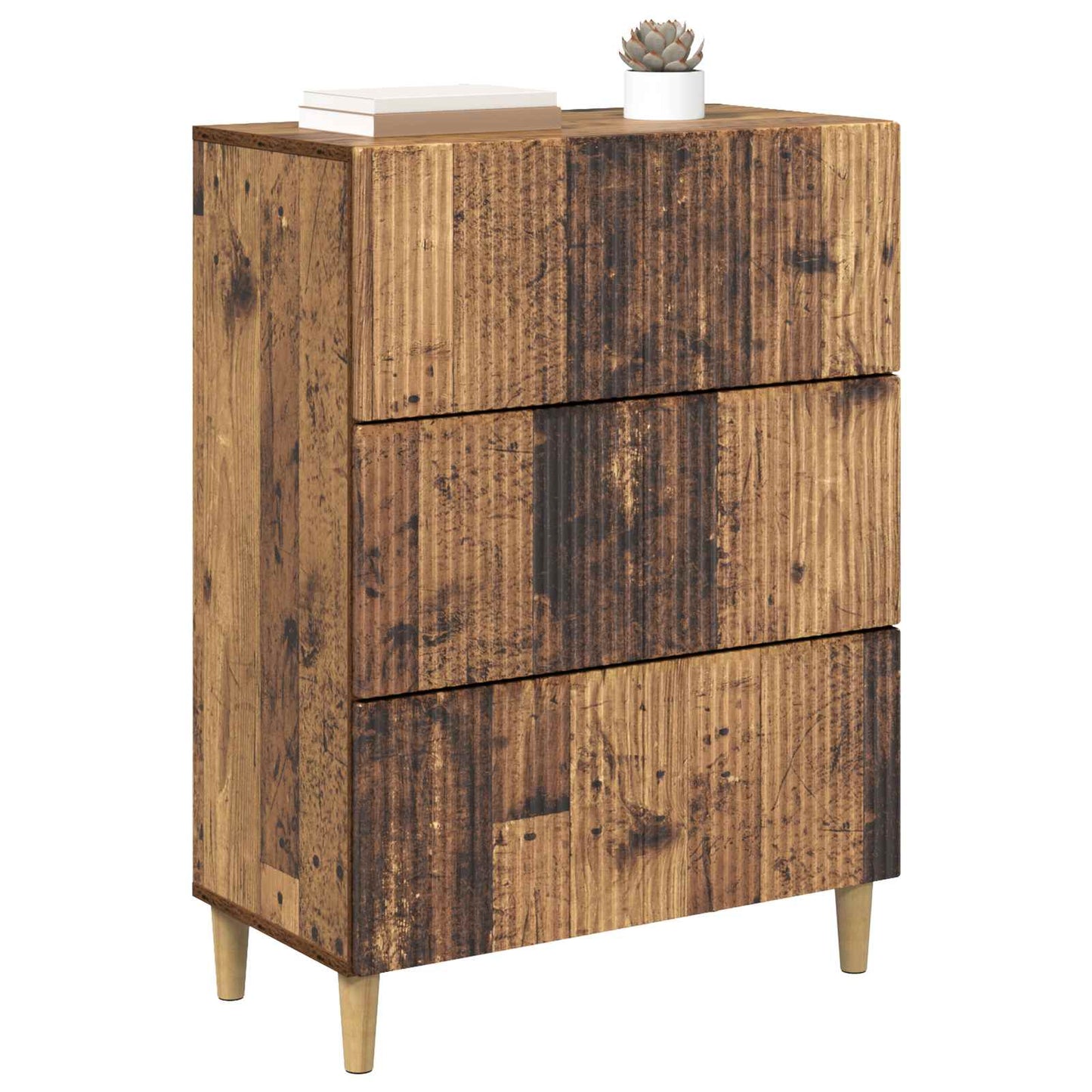 Ladenkast Oud hout 66 x 34,5 x 90 cm Bewerkt hout