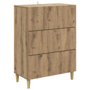Ladekast bewerkt hout 66x34,5x90 cm