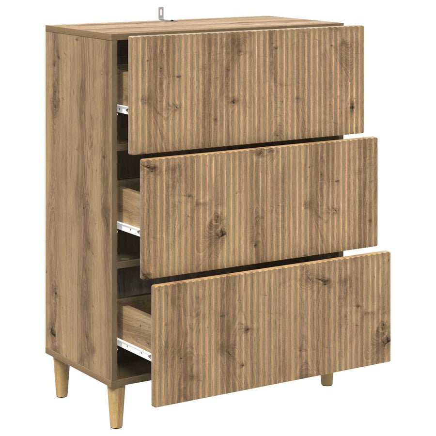 Ladenkast Artisanaal eiken 66 x 34,5 x 90 cm Bewerkt hout
