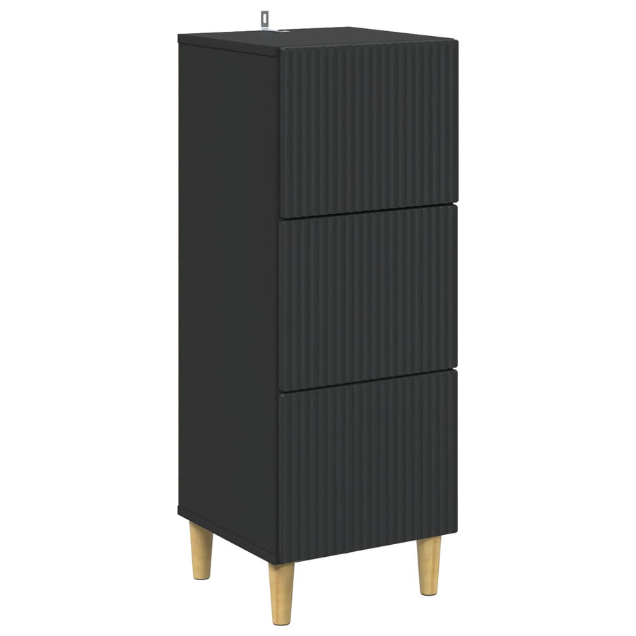 Ladenkast Zwart 33 x 34,5 x 90 cm Bewerkt hout