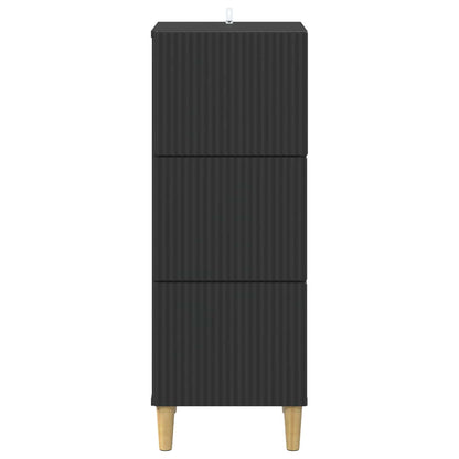 Ladenkast Zwart 33 x 34,5 x 90 cm Bewerkt hout