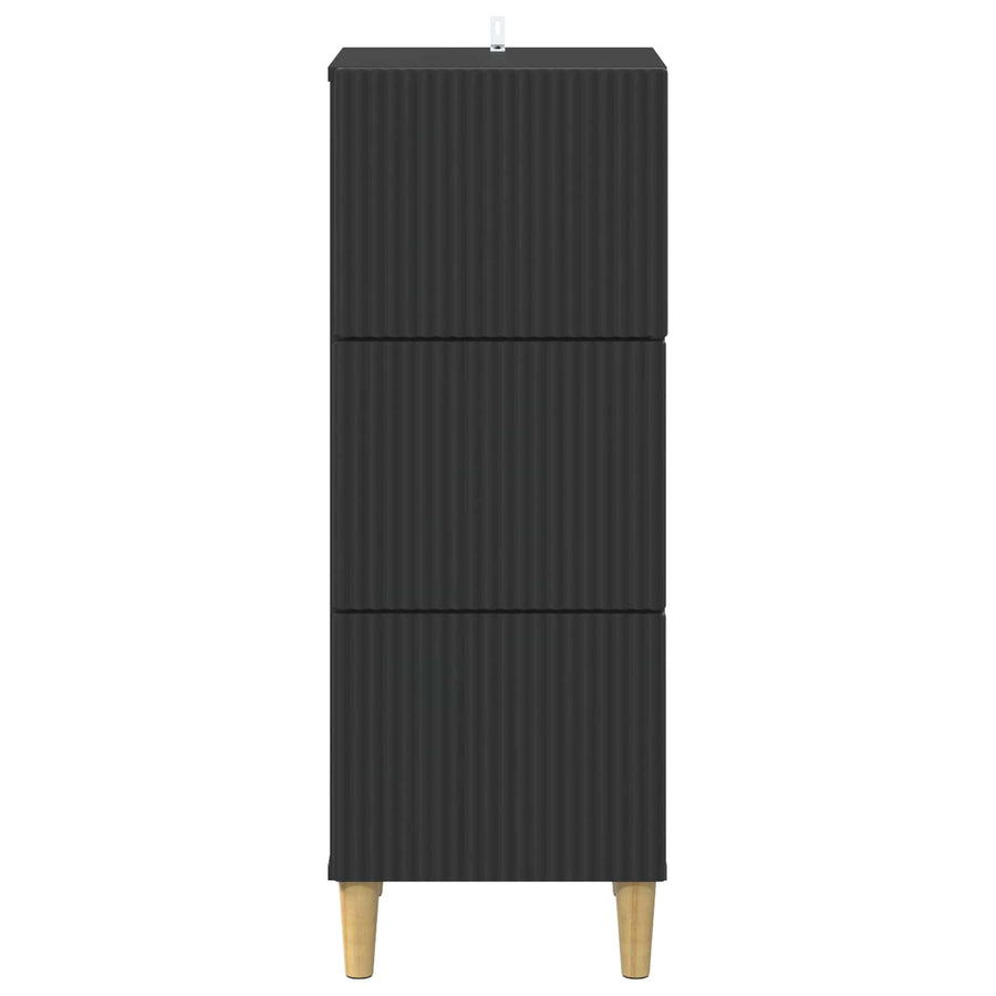 Ladenkast Zwart 33 x 34,5 x 90 cm Bewerkt hout