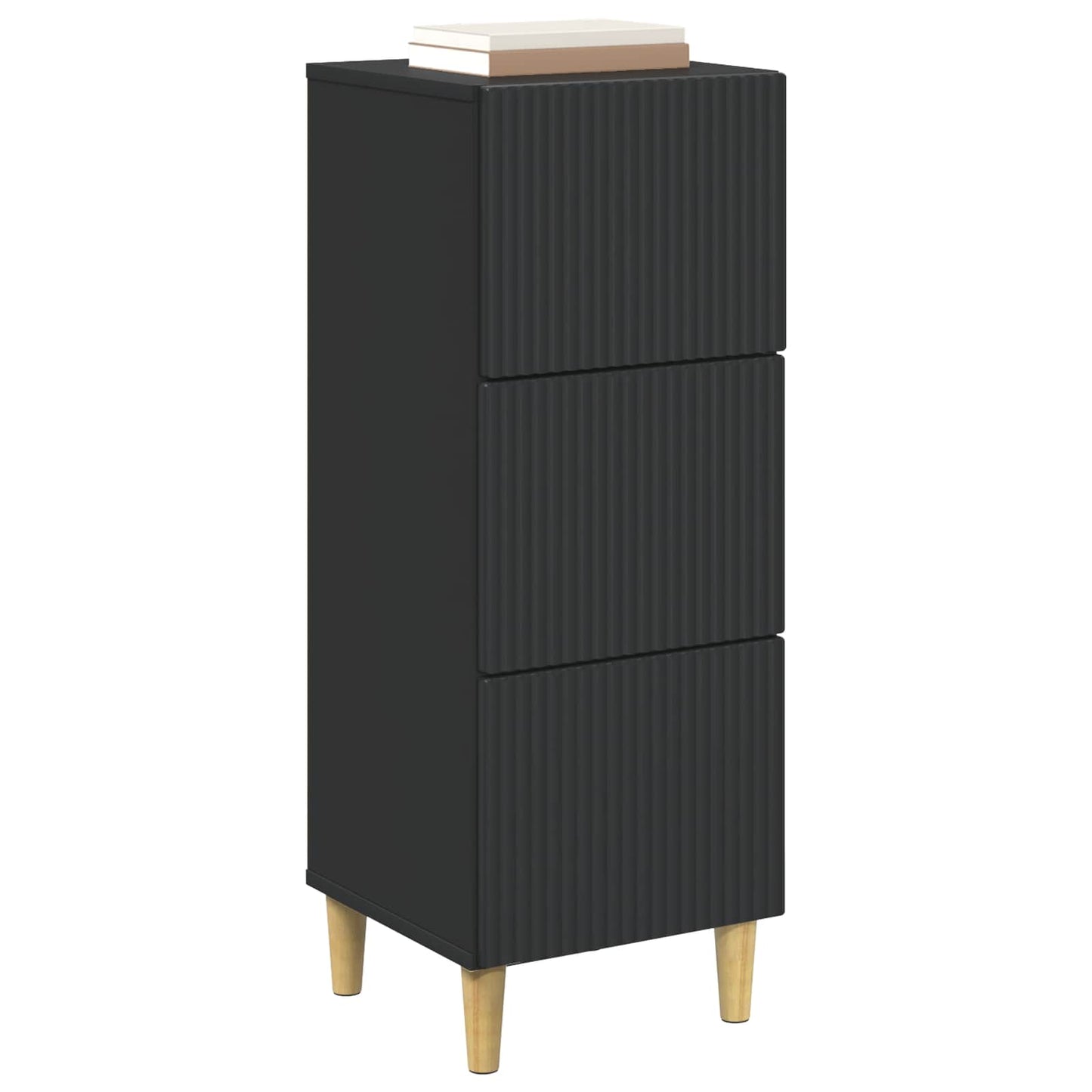 Ladenkast Zwart 33 x 34,5 x 90 cm Bewerkt hout