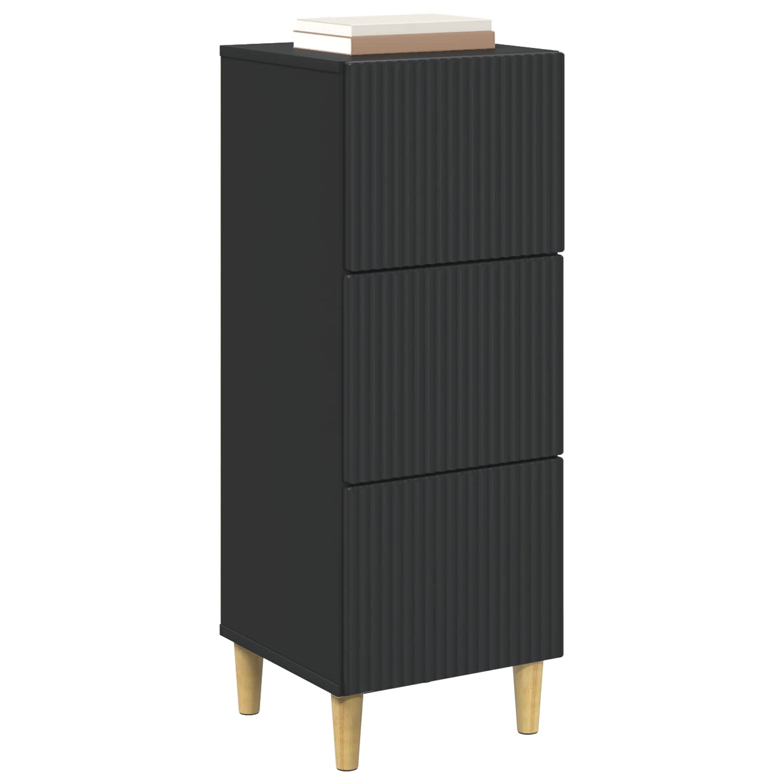 Ladenkast Zwart 33 x 34,5 x 90 cm Bewerkt hout