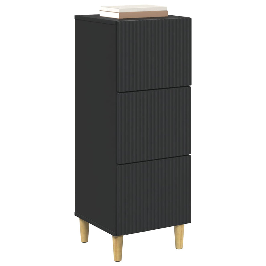Ladenkast Zwart 33 x 34,5 x 90 cm Bewerkt hout