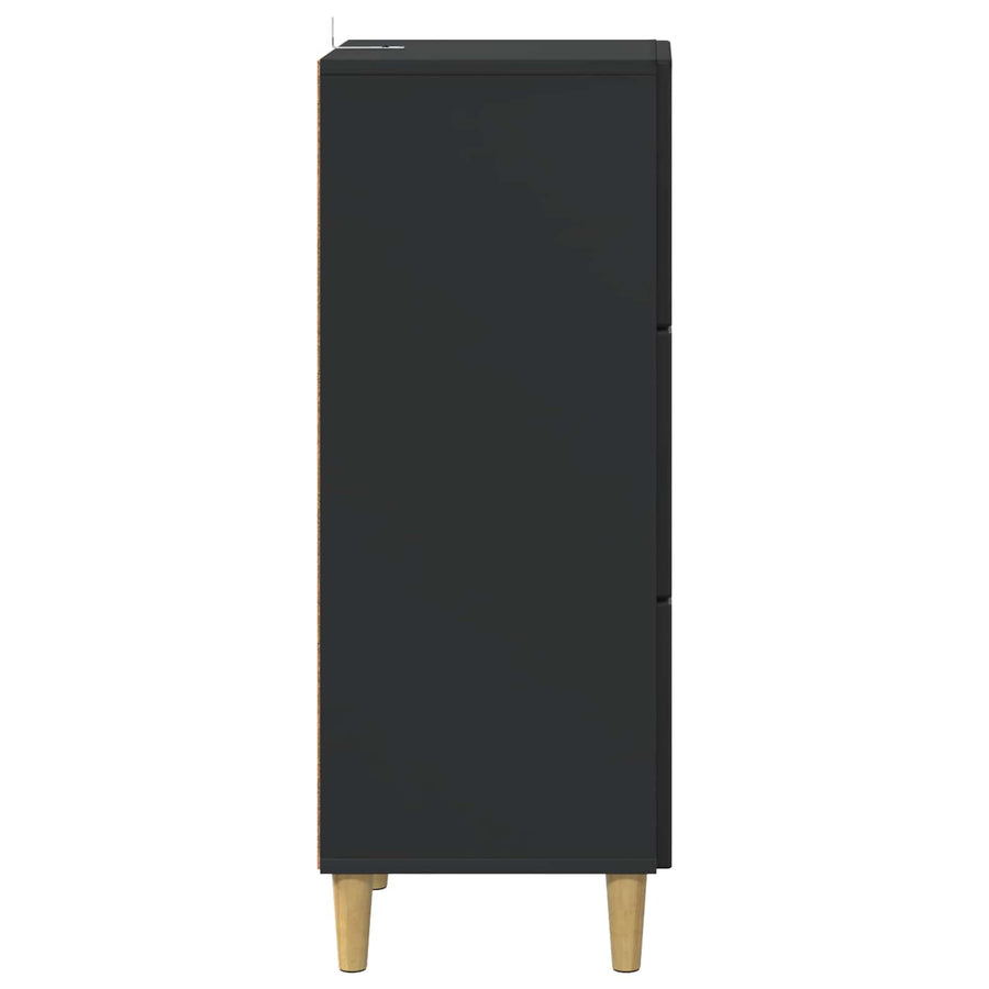 Ladenkast Zwart 33 x 34,5 x 90 cm Bewerkt hout