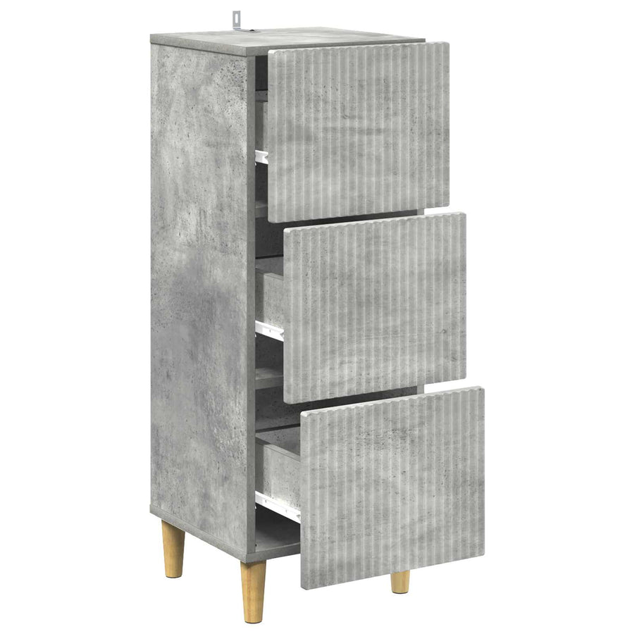 Ladenkast Betongrijs 33 x 34,5 x 90 cm Bewerkt hout