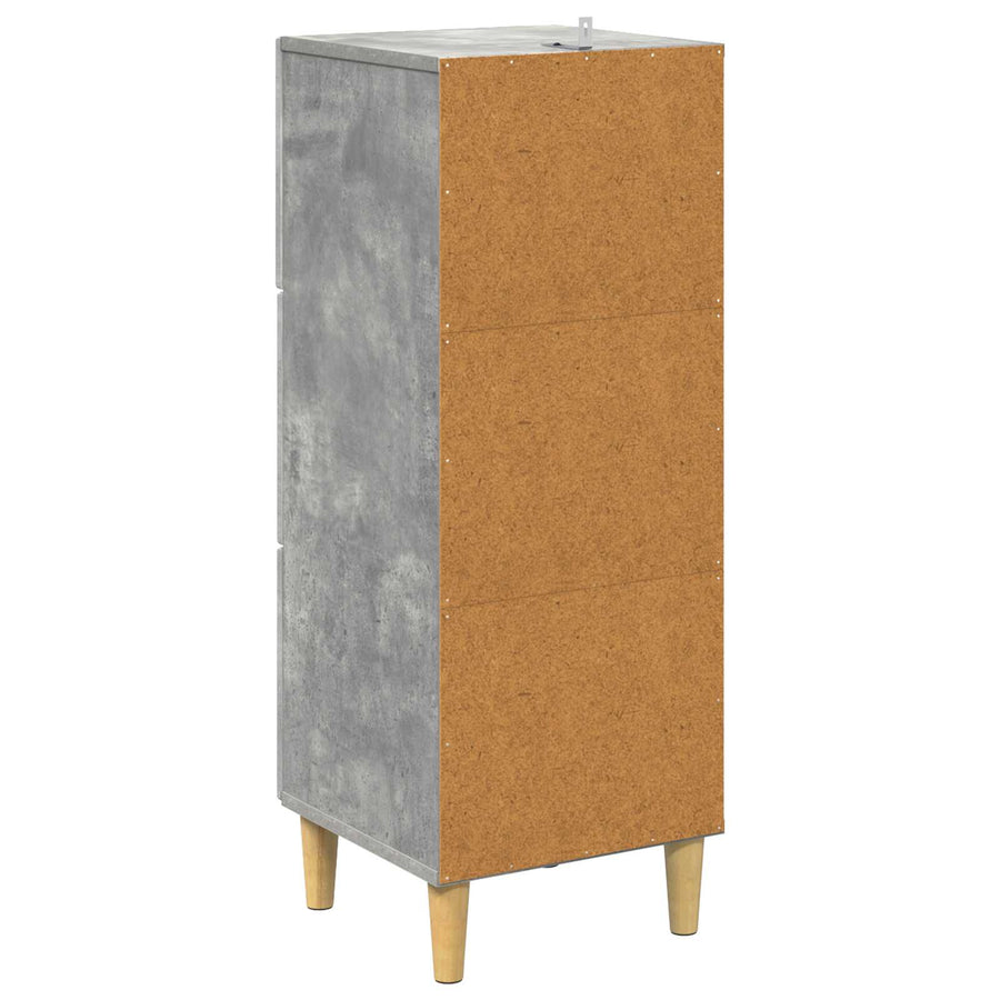 Ladenkast Betongrijs 33 x 34,5 x 90 cm Bewerkt hout