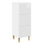 Ladekast 33x34,5x90 cm hoogglans wit bewerkt hout