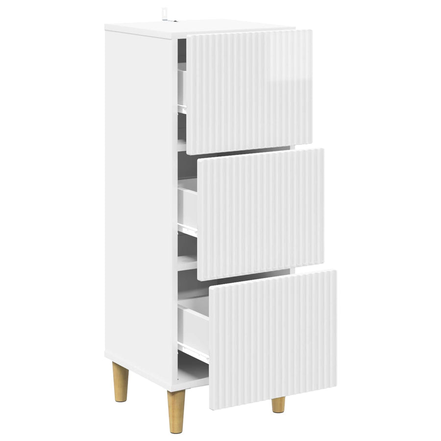 Ladenkast Hoogglans Wit 33 x 34,5 x 90 cm Bewerkt hout