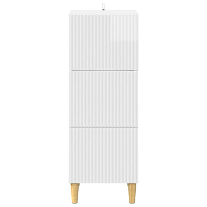 Ladenkast Hoogglans Wit 33 x 34,5 x 90 cm Bewerkt hout