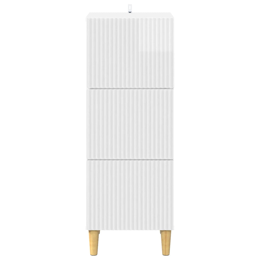 Ladenkast Hoogglans Wit 33 x 34,5 x 90 cm Bewerkt hout