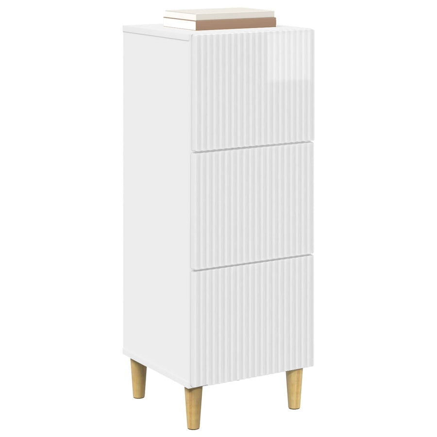 Ladenkast Hoogglans Wit 33 x 34,5 x 90 cm Bewerkt hout