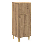 Ladekast bewerkt hout 33x34,5x90 cm artisanaal eiken