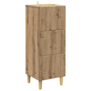 Ladekast bewerkt hout 33x34,5x90 cm artisanaal eiken
