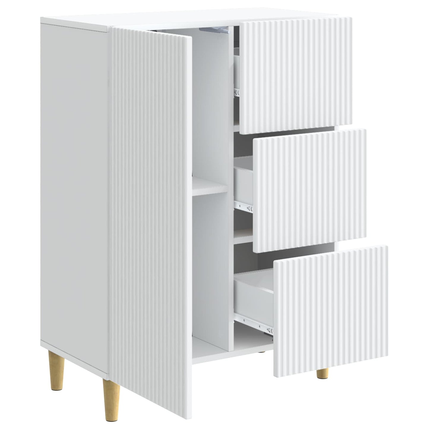 Dressoir met lade Wit 66 x 34,5 x 90 cm Bewerkt hout