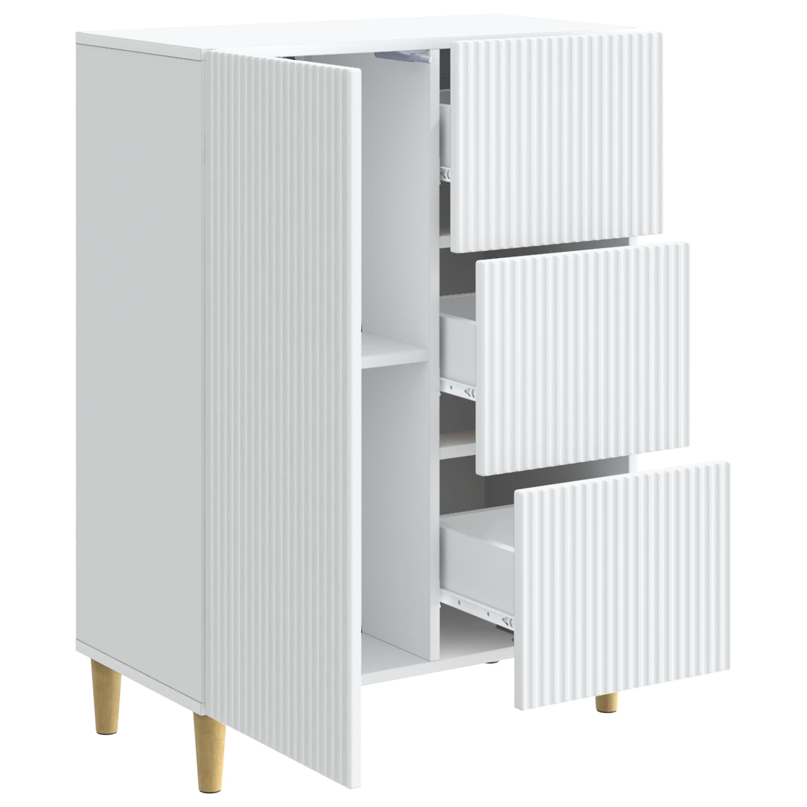 Dressoir met lade Wit 66 x 34,5 x 90 cm Bewerkt hout