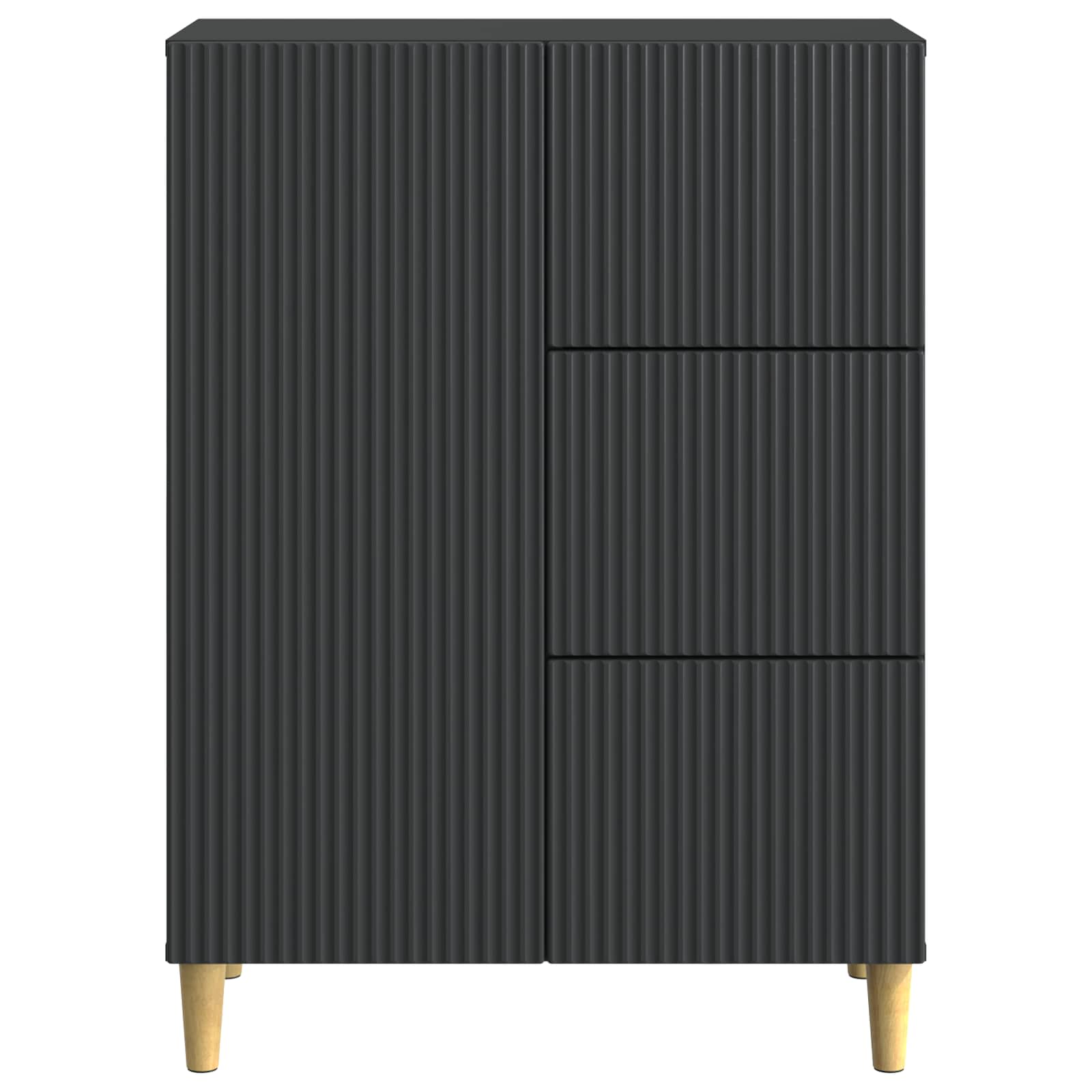Dressoir met lade Zwart 66 x 34,5 x 90 cm Bewerkt hout