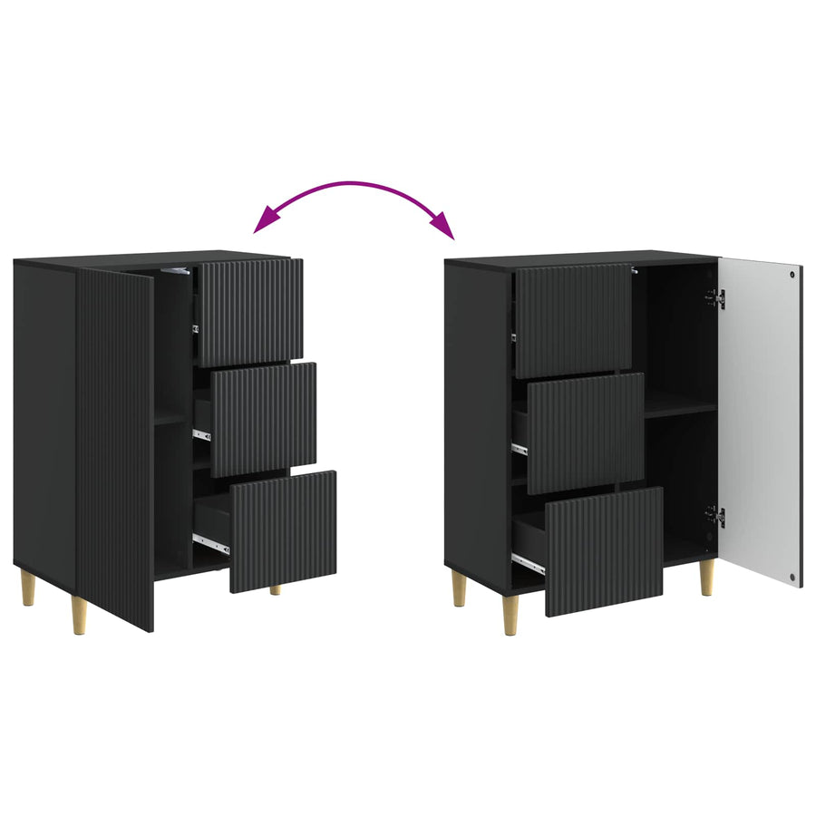 Dressoir met lade Zwart 66 x 34,5 x 90 cm Bewerkt hout