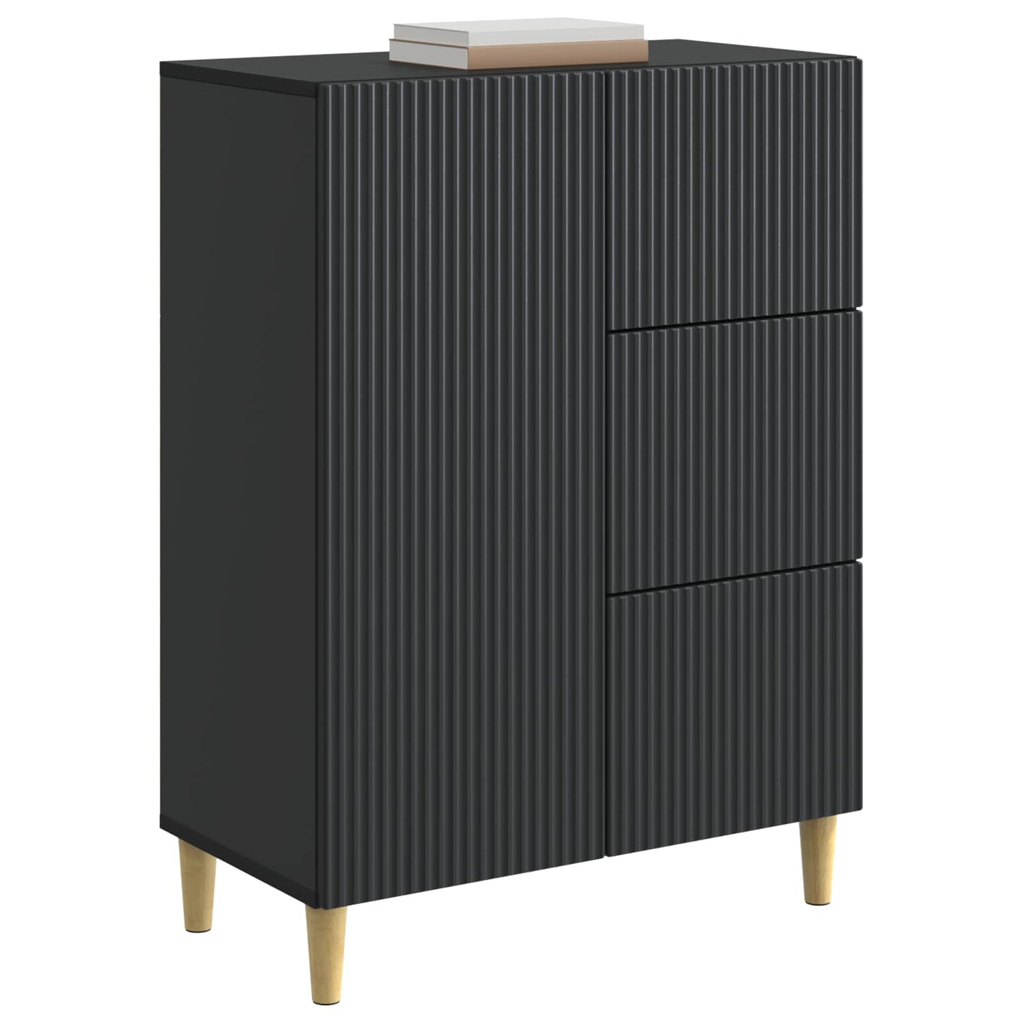 Dressoir met lade Zwart 66 x 34,5 x 90 cm Bewerkt hout