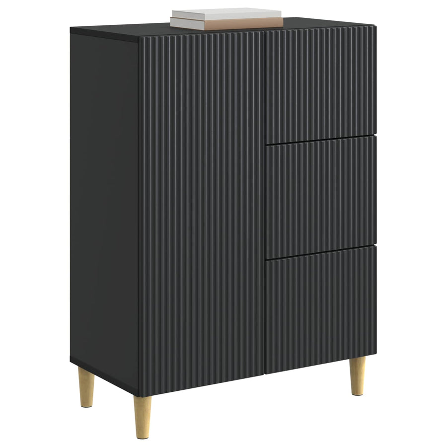 Dressoir met lade Zwart 66 x 34,5 x 90 cm Bewerkt hout