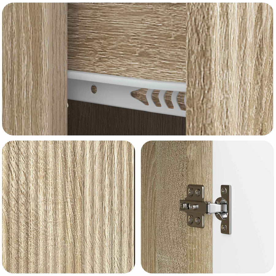 Dressoir met lade Sonoma Eiken 66 x 34,5 x 90 cm Bewerkt hout