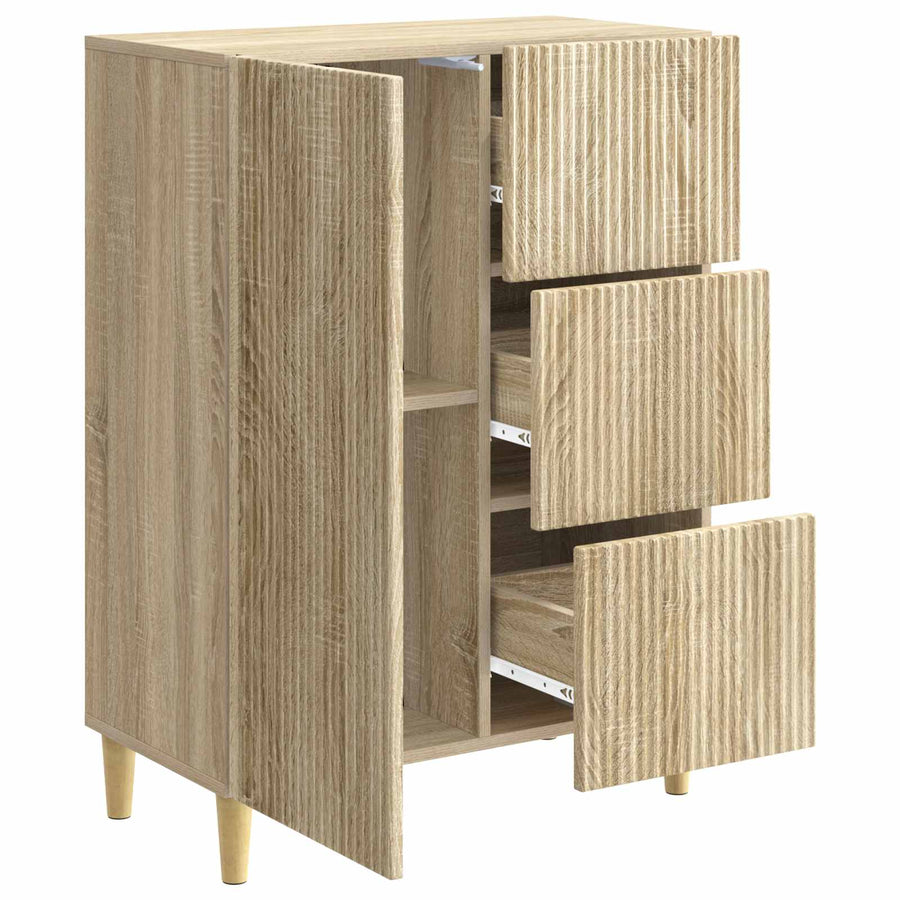 Dressoir met lade Sonoma Eiken 66 x 34,5 x 90 cm Bewerkt hout