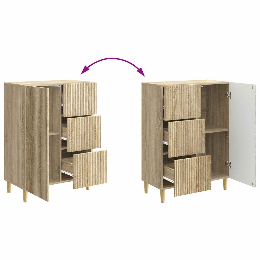 Dressoir met lade Sonoma Eiken 66 x 34,5 x 90 cm Bewerkt hout