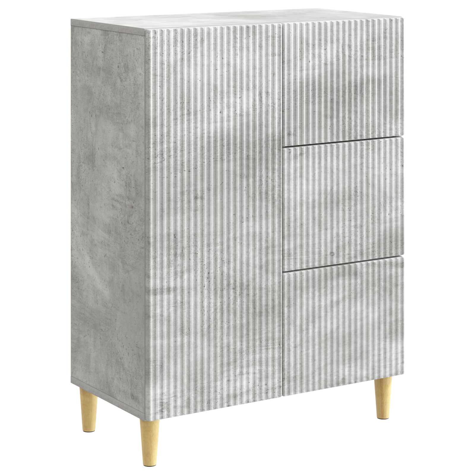 Dressoir met lade Betongrijs 66 x 34,5 x 90 cm Bewerkt hout