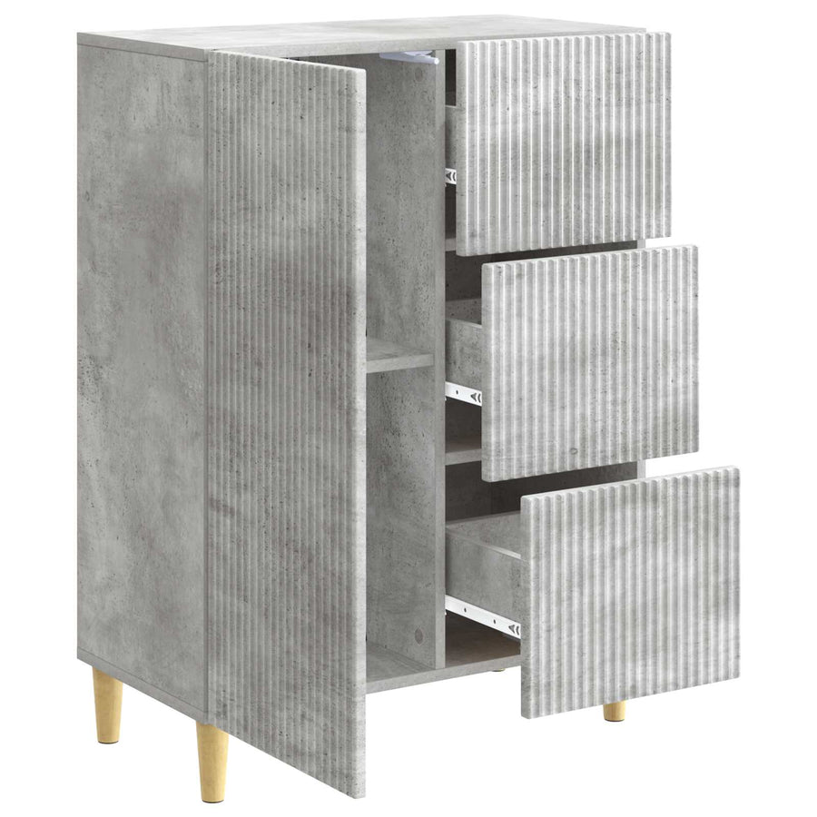 Dressoir met lade Betongrijs 66 x 34,5 x 90 cm Bewerkt hout
