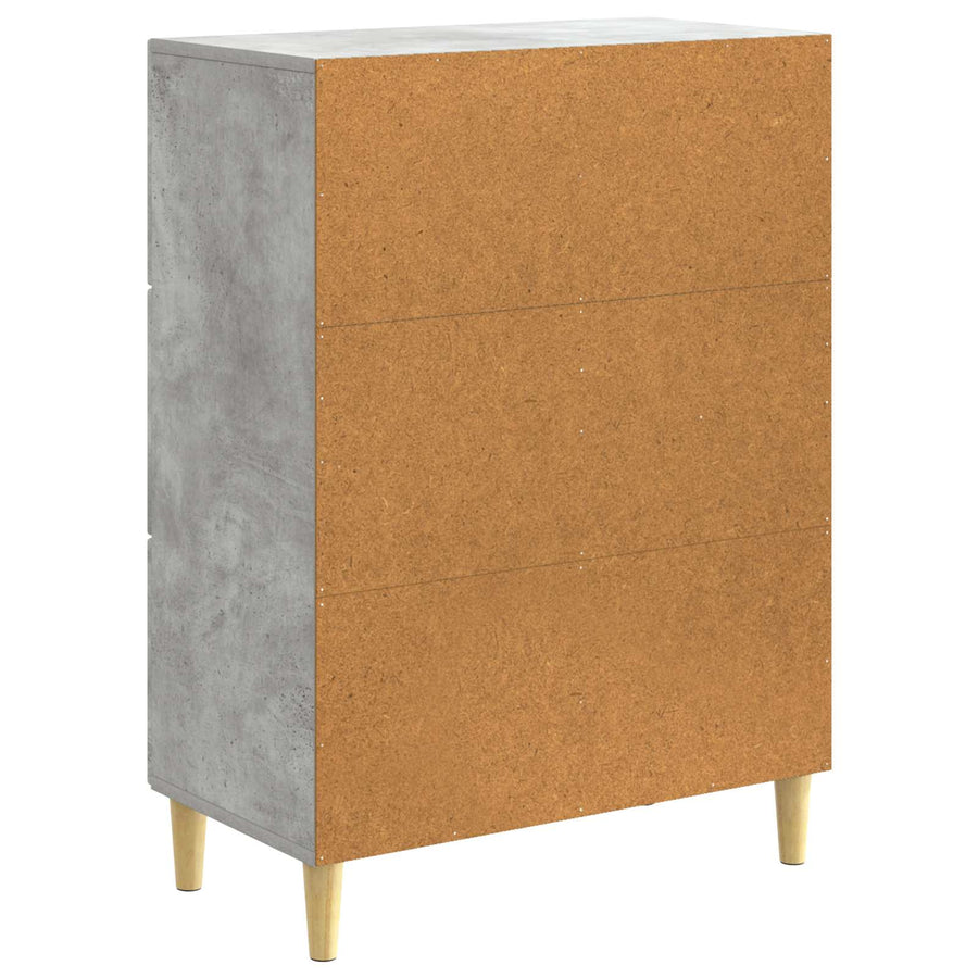 Dressoir met lade Betongrijs 66 x 34,5 x 90 cm Bewerkt hout