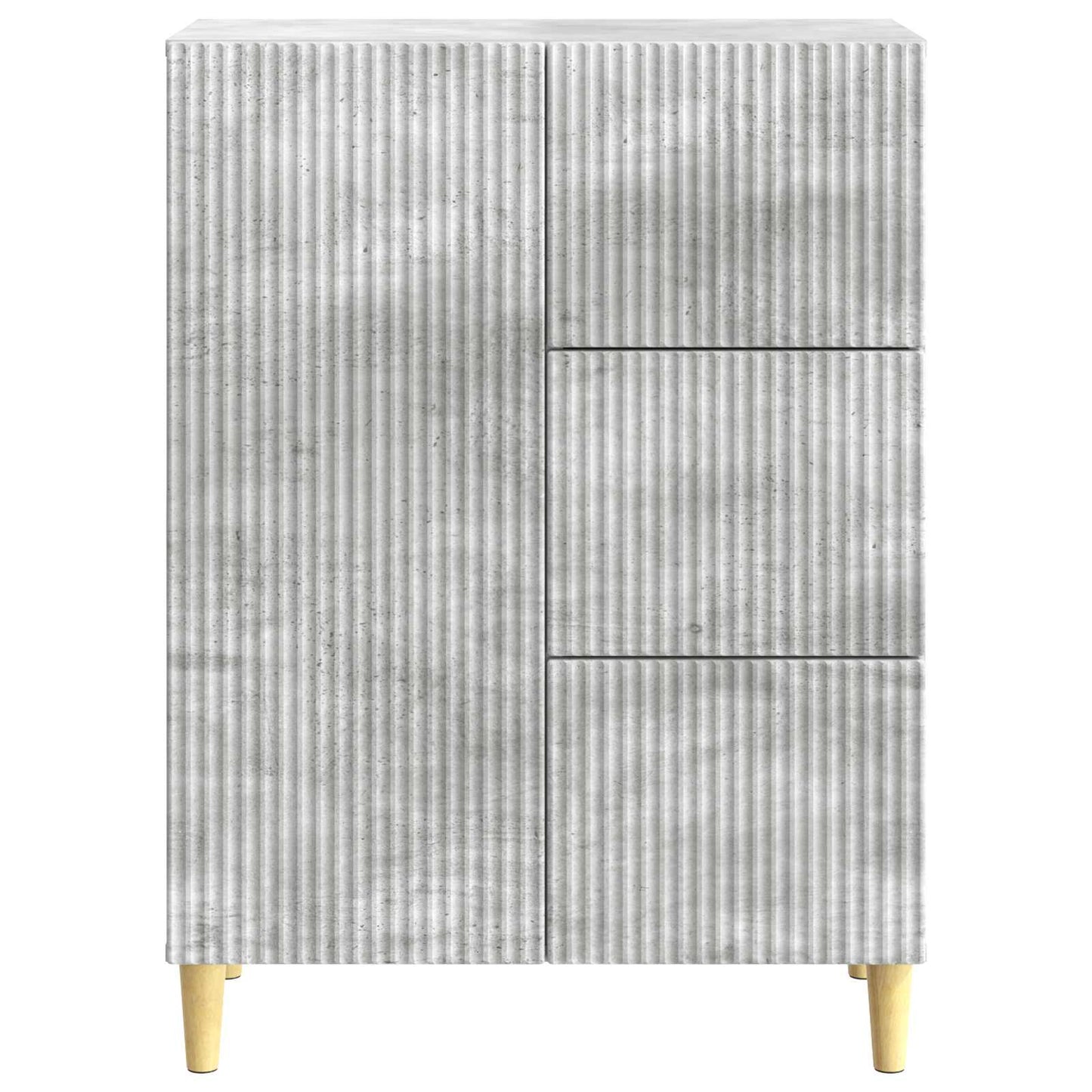 Dressoir met lade Betongrijs 66 x 34,5 x 90 cm Bewerkt hout