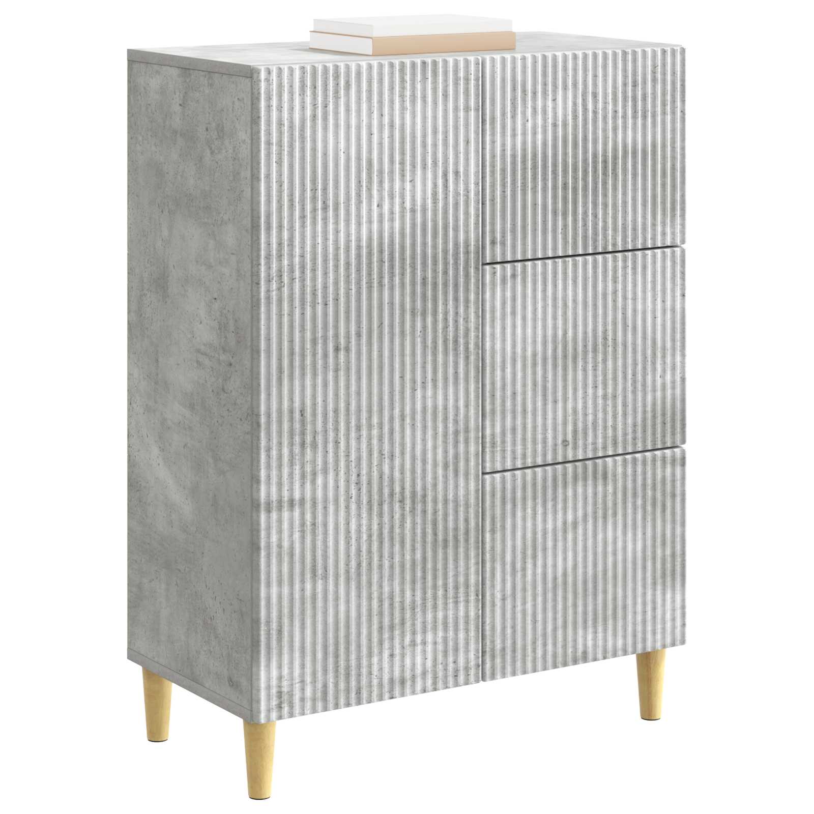 Dressoir met lade Betongrijs 66 x 34,5 x 90 cm Bewerkt hout