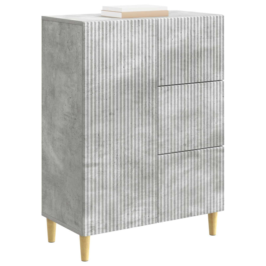 Dressoir met lade Betongrijs 66 x 34,5 x 90 cm Bewerkt hout