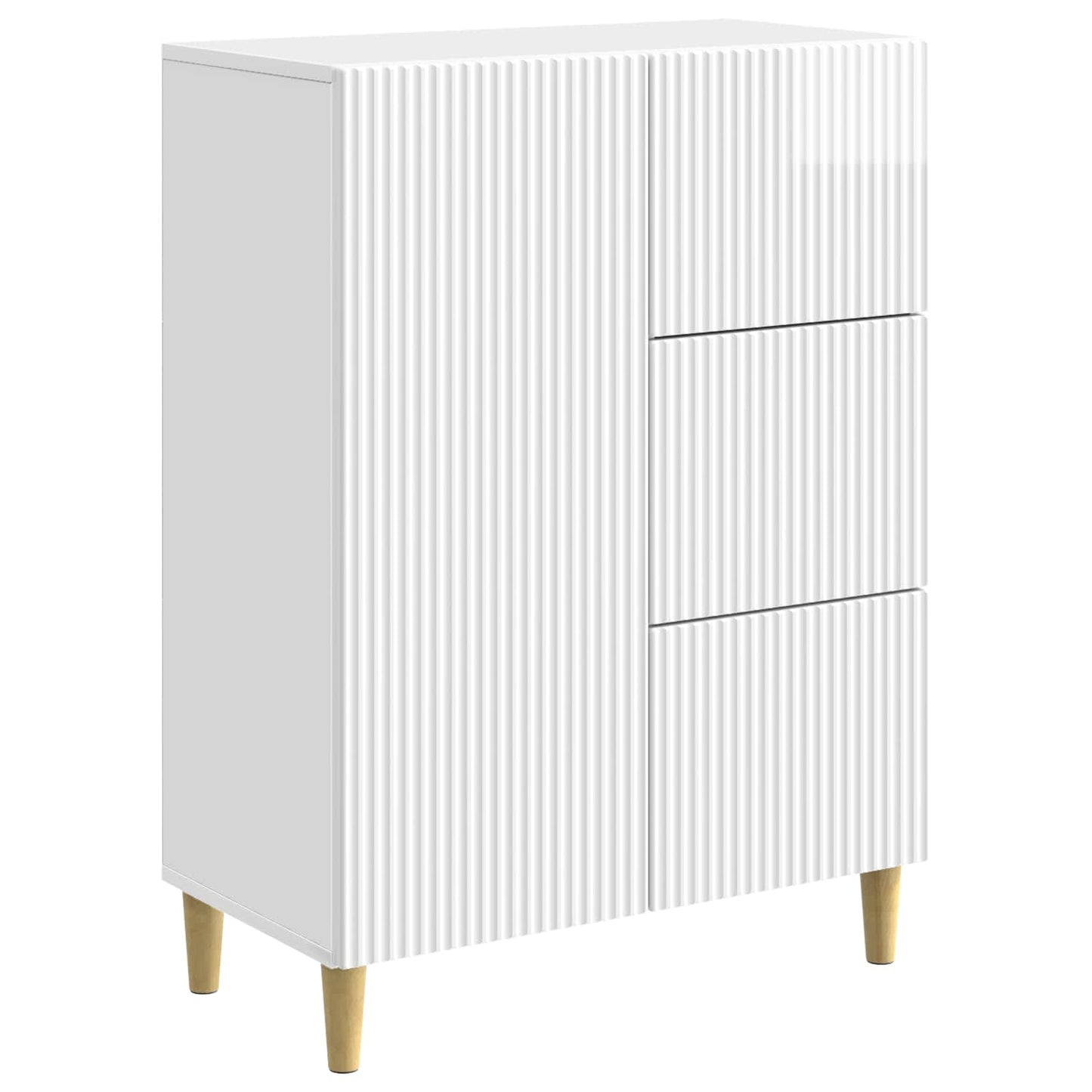 Dressoir met lade Hoogglans Wit 66 x 34,5 x 90 cm Bewerkt hout