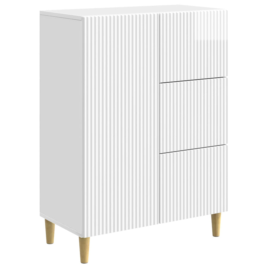 Dressoir met lade Hoogglans Wit 66 x 34,5 x 90 cm Bewerkt hout